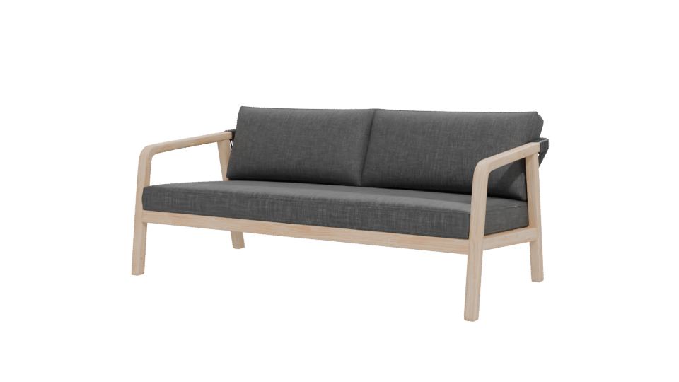 Stylish Modern Fabric Sofa 3D Model - Professional 3D Model Render 12