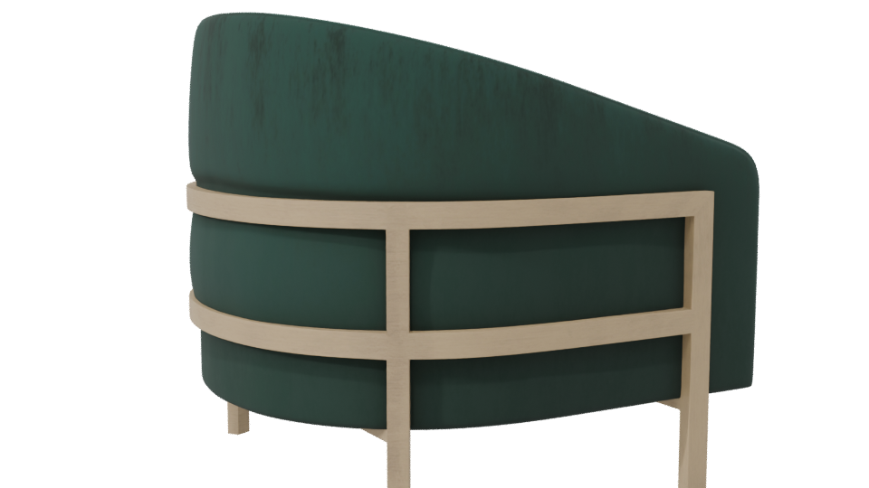Stylish Green Accent Chair 3D - Professional 3D Model Render 7