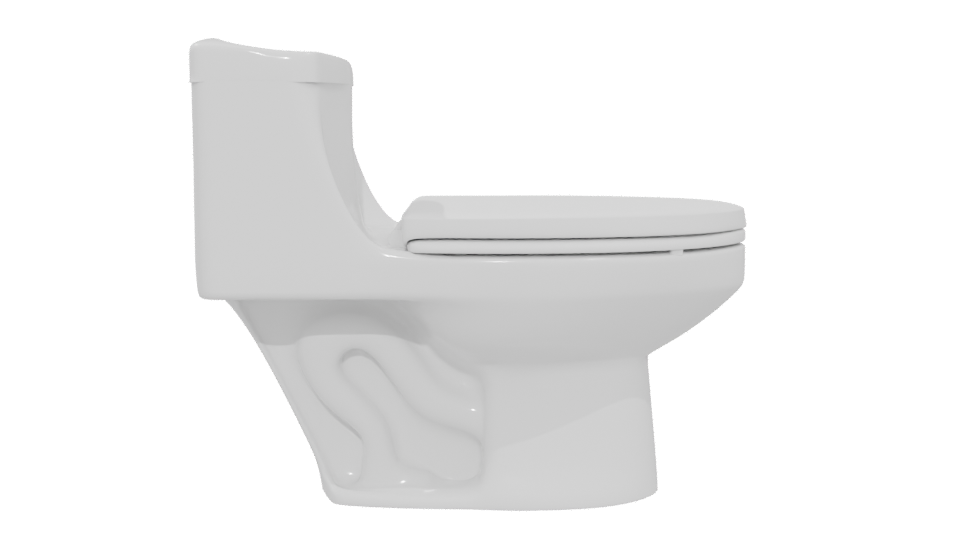 Stylized White Toilet Model 3D - Professional 3D Model Render 5