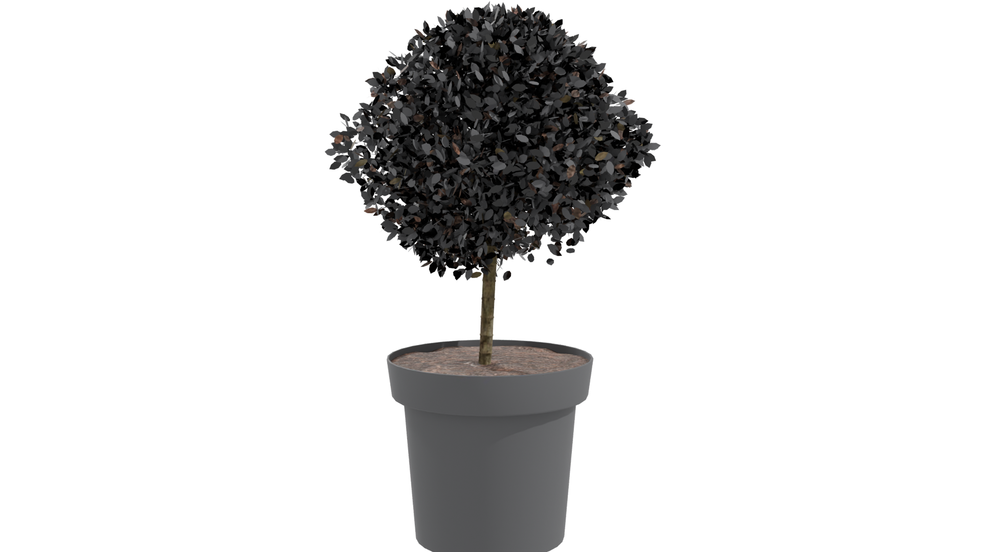 Stylized Potted Topiary Plant - Professional 3D Model Render 10