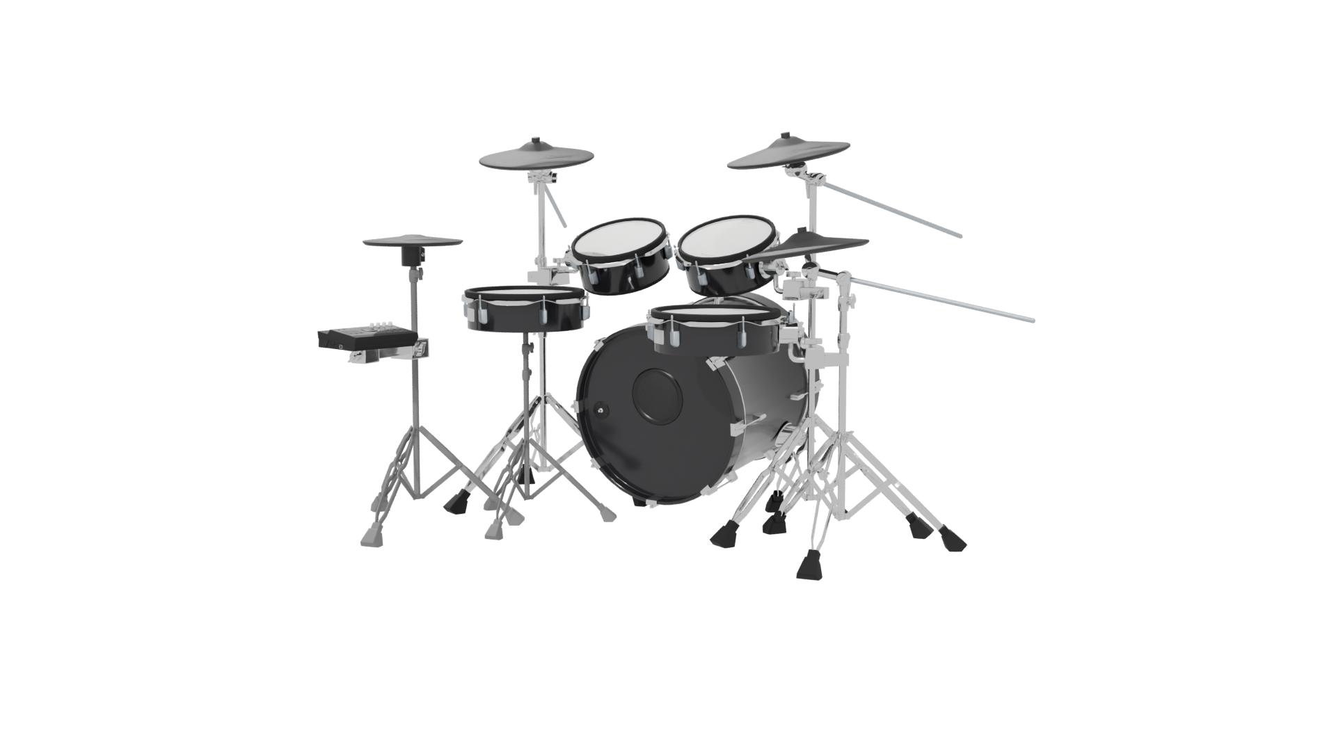 Realistic Drum Set 3D Model - Professional 3D Model Render 6