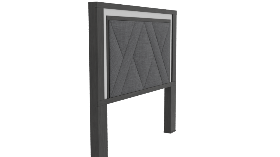 Elegant Upholstered Bed Headboard 3D Model - Professional 3D Model Render 9