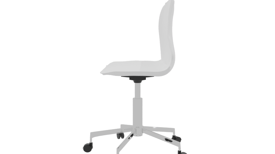 Minimalist White Office Chair 3D - Professional 3D Model Render 2