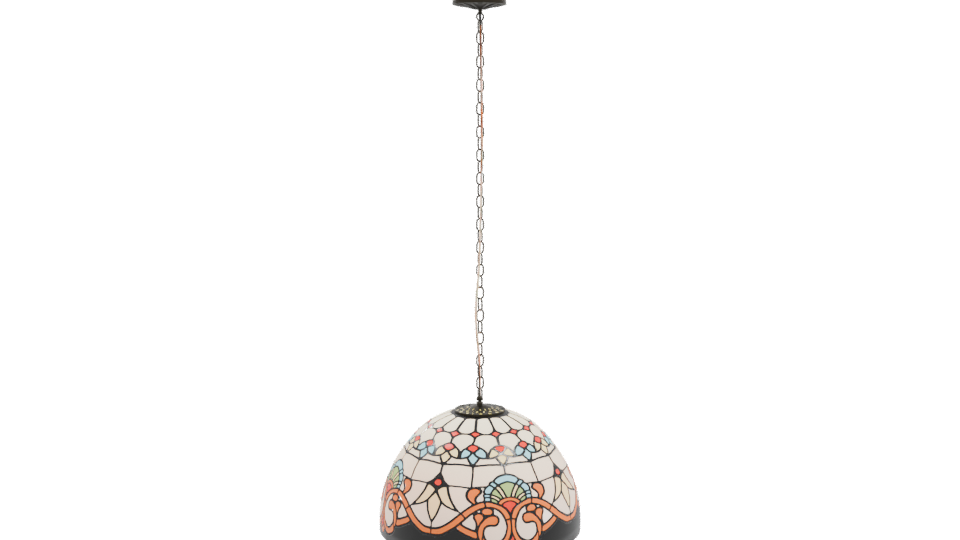 Vintage Tiffany Style Hanging Lamp - Professional 3D Model Render 10