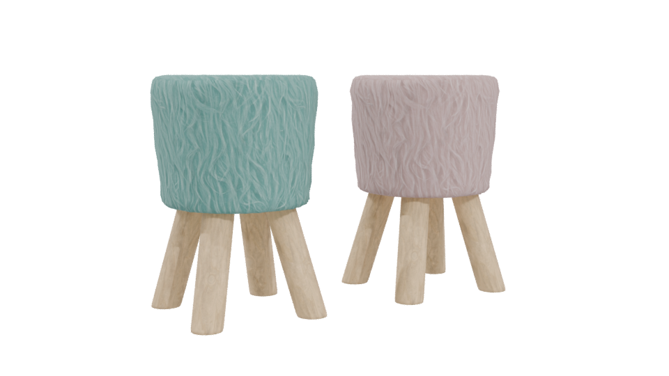 Stylized Colorful Stool 3D Model - Professional 3D Model Render 4