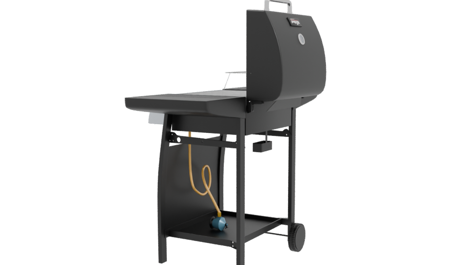 Gas Grill 2 Burners 3D Model - Professional 3D Model Render 3