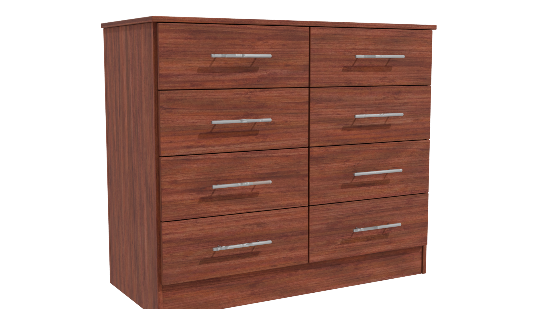 Wooden Modern 8-Drawer Dresser - Professional 3D Model Render 10