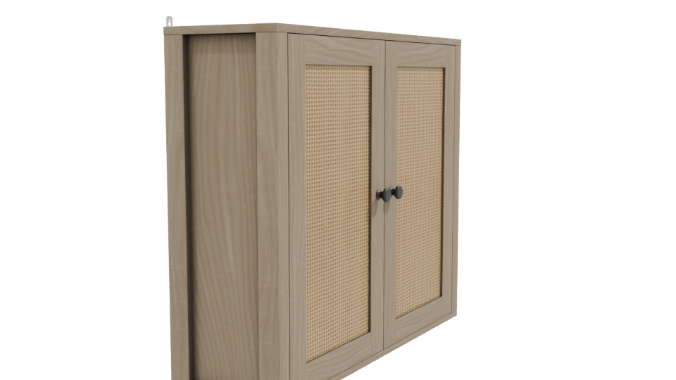 Stylish Wooden Wall Cabinet 3D - Professional 3D Model Render 9