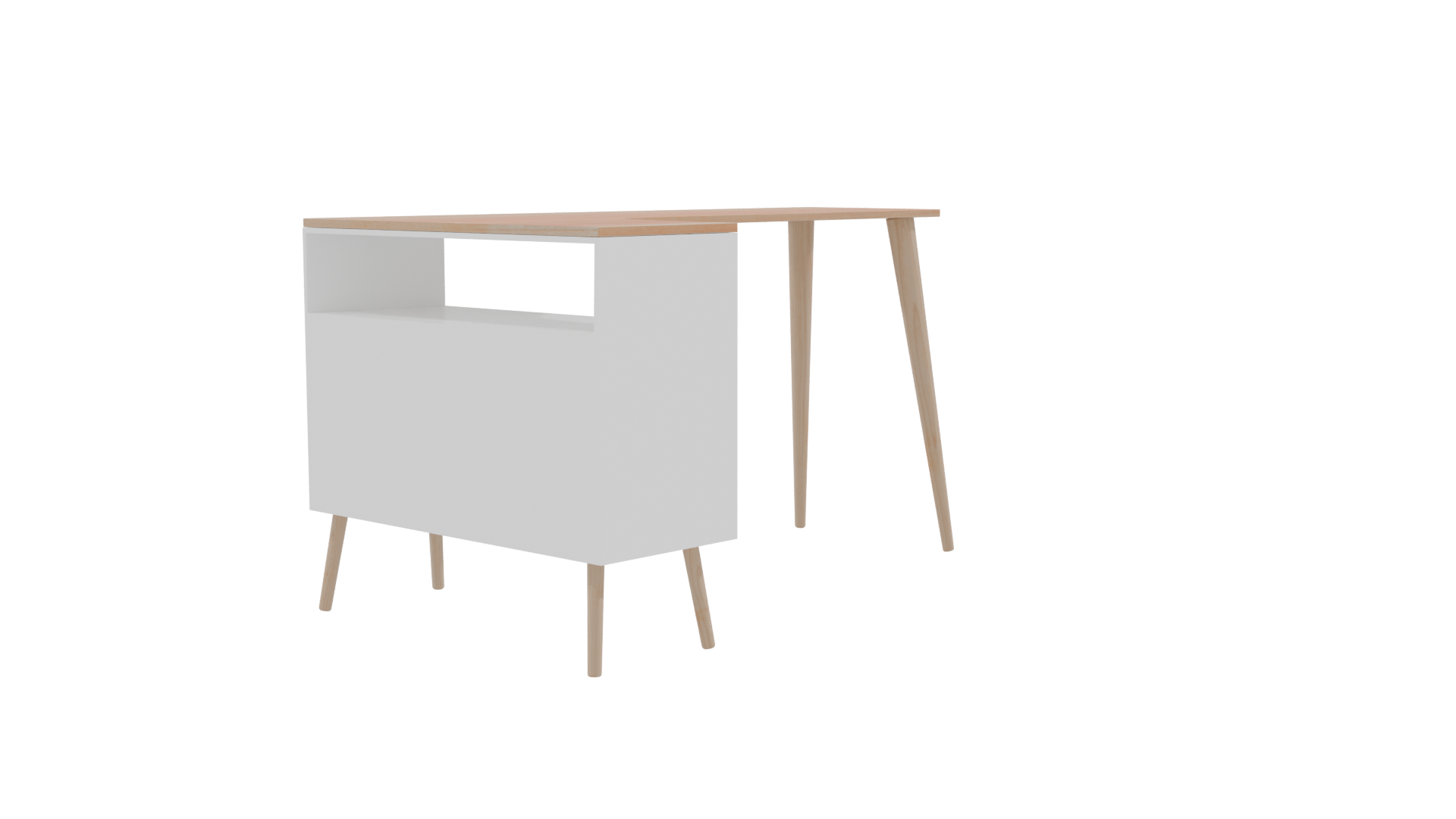 Stylish Modern Corner Desk 3D - Professional 3D Model Render 9