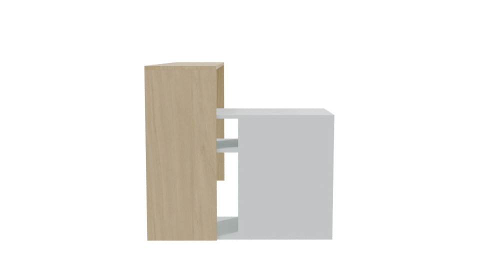 Minimalist Desk with Storage Unit - Professional 3D Model Render 8