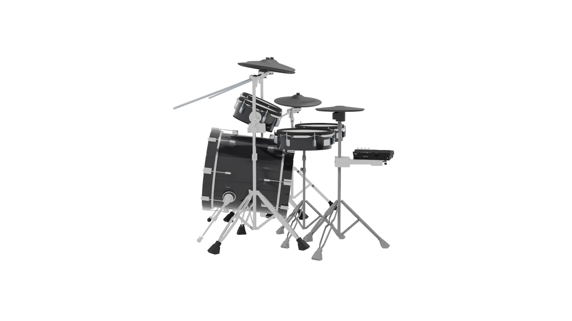 Realistic Drum Set 3D Model - Professional 3D Model Render 2