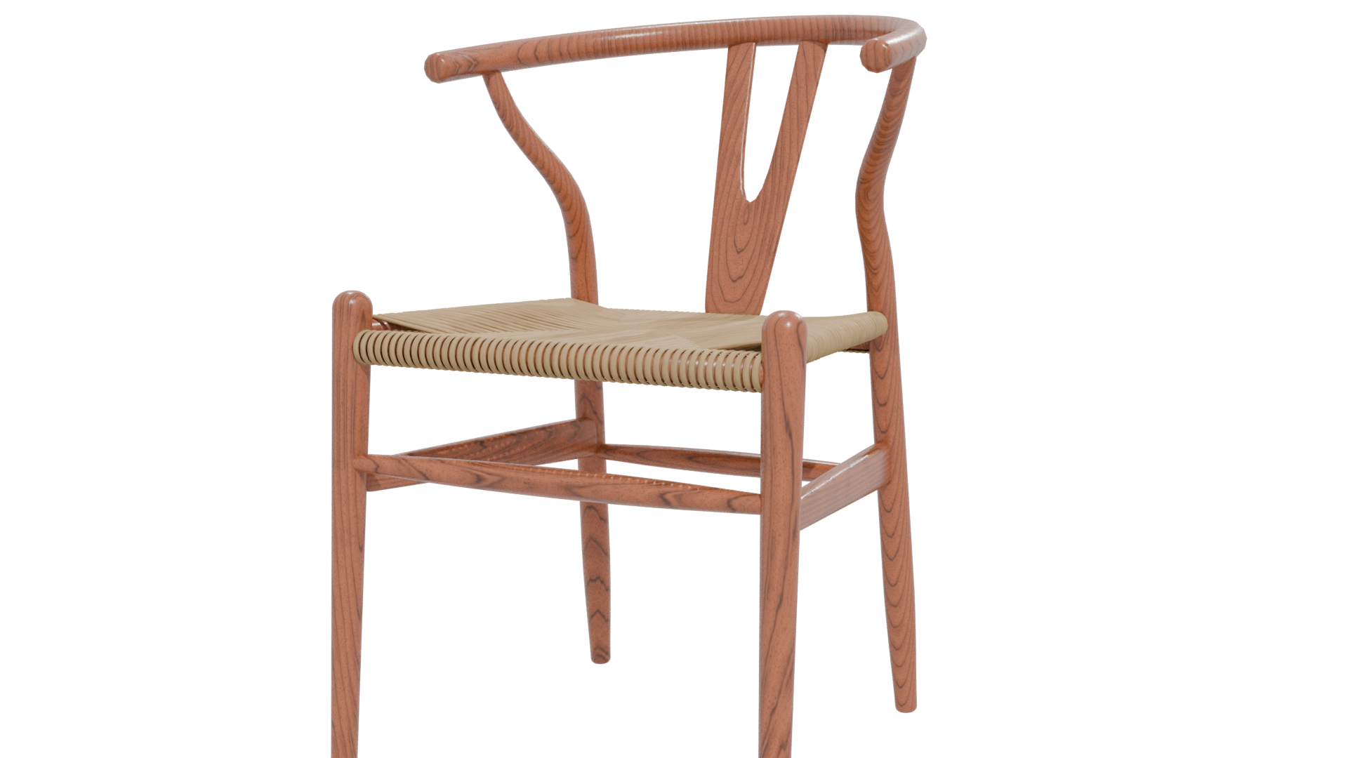 Classic Wooden Wishbone Chair 3D - Professional 3D Model Render 12