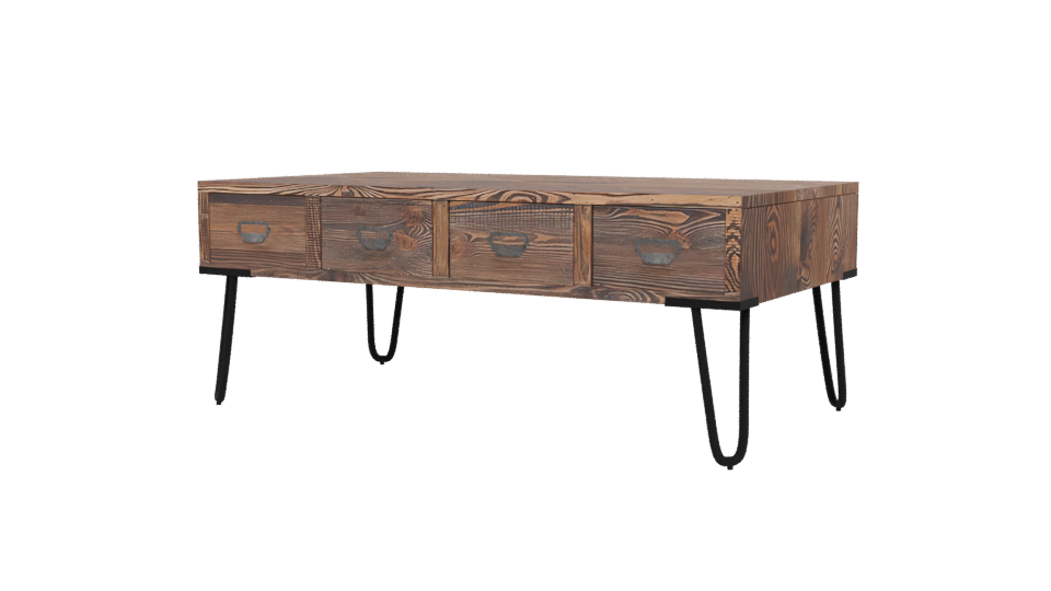 Rustic Wooden Coffee Table 3D - Professional 3D Model Render 12