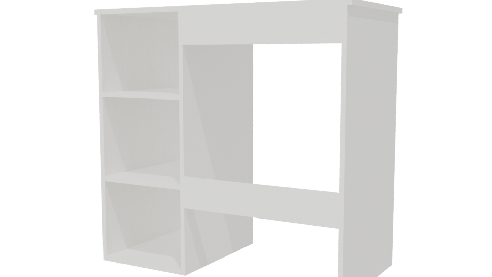 Minimalist White Office Desk 3D Model - Professional 3D Model Render 6