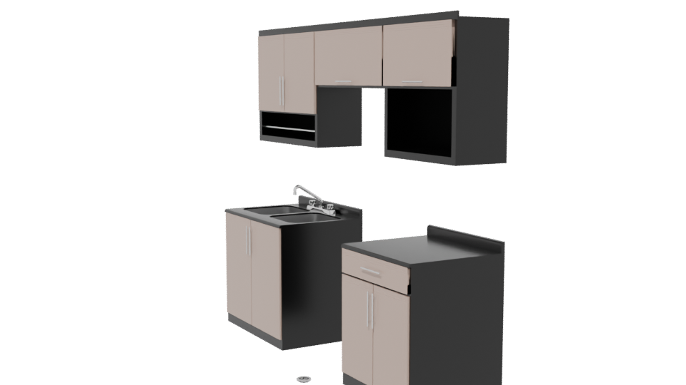 Stylish Kitchen Cabinet Set 3D - Professional 3D Model Render 13