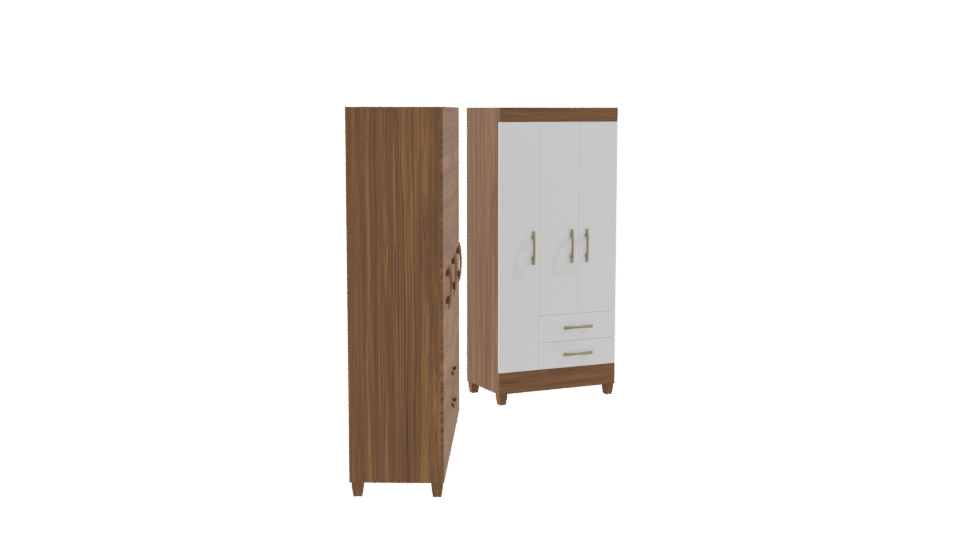 Stylish Wooden Wardrobe Set 3D - Professional 3D Model Render 9