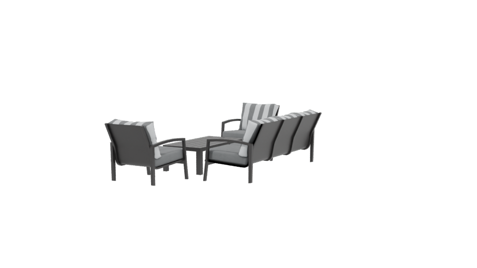 Contemporary Outdoor Seating Set 3D Model - Professional 3D Model Render 3