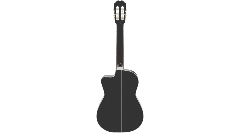 Stylish Black Acoustic Guitar 3D Model - Professional 3D Model Render 5