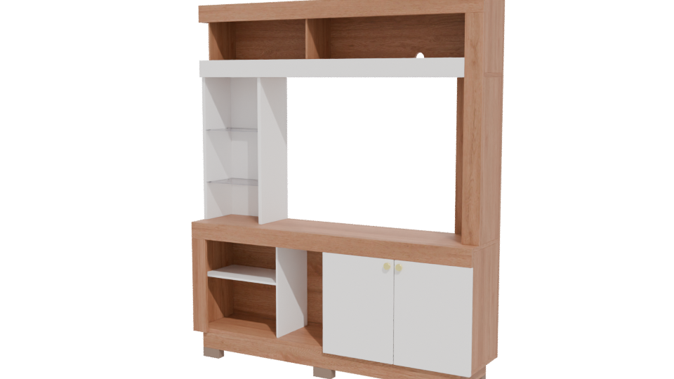 Contemporary Wood TV Stand Model - Professional 3D Model Render 12