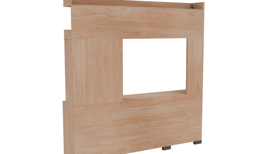 Stylish Wooden Media Console 3D - Professional 3D Model Render 4