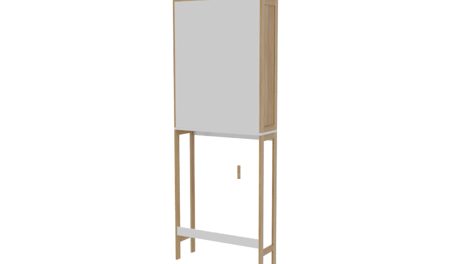 Stylish Wooden Display Cabinet Model - Professional 3D Model Render 6