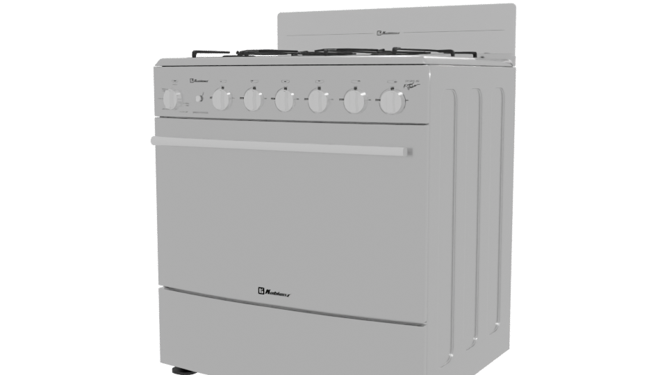 Stainless Steel Gas Range 3D - Professional 3D Model Render 12