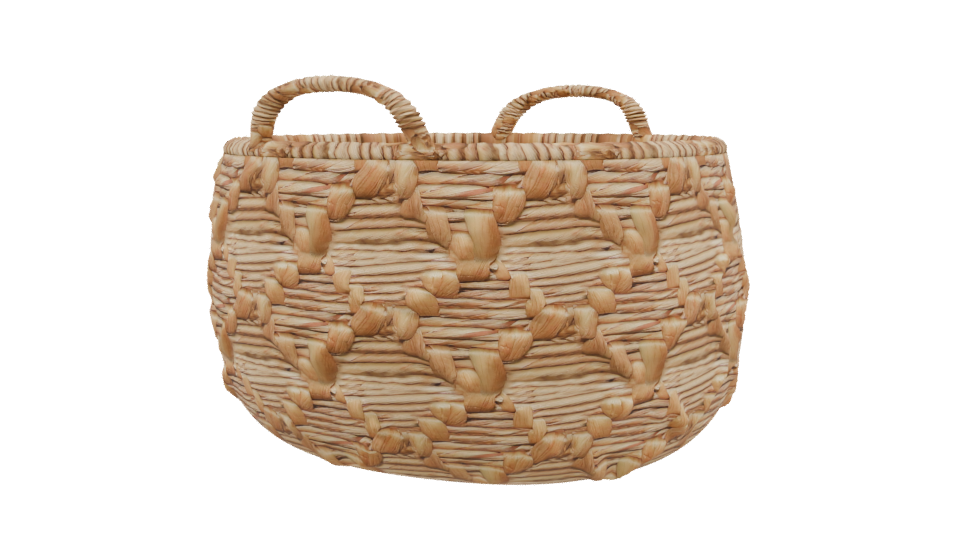 Stylized Woven Basket Model - Professional 3D Model Render 3