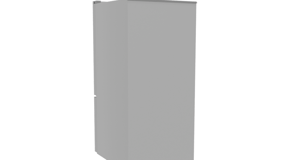 Sleek Stainless Steel Kitchen Refrigerator 3D Model - Professional 3D Model Render 4