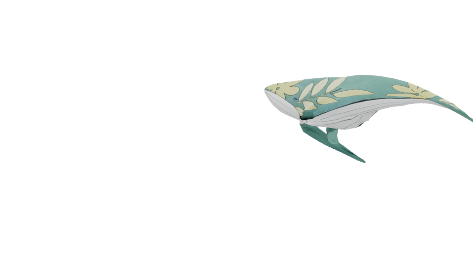 Stylized Tropical Whale 3D Model - Professional 3D Model Render 2