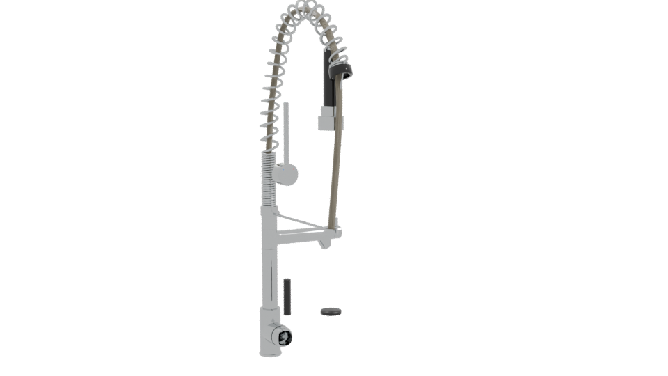 Industrial Mechanical Spring Assembly 3D - Professional 3D Model Render 10