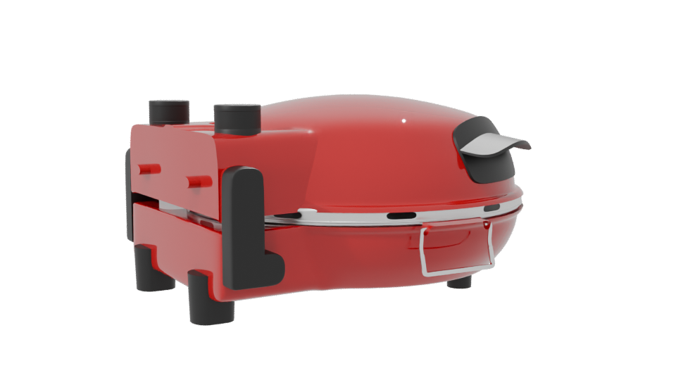 Stylish Red Outdoor Grill 3D - Professional 3D Model Render 7