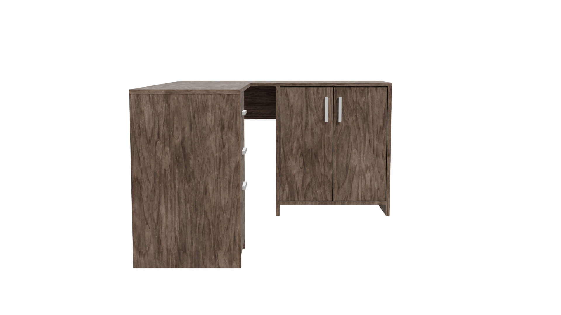 L-Shaped Wooden Desk 3D Model - Professional 3D Model Render 11