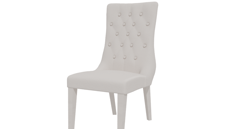 Elegant White Dining Chair 3D - Professional 3D Model Render 12