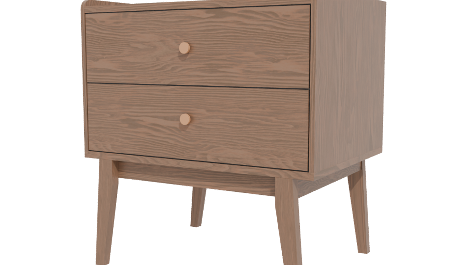 Stylish Wooden Nightstand Model 3D - Professional 3D Model Render 12
