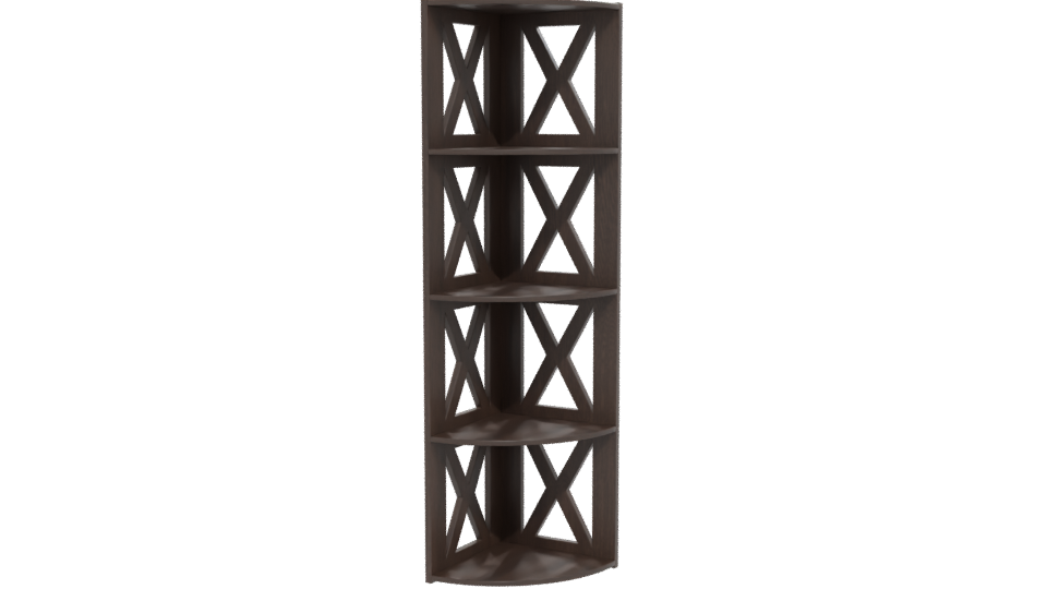 Stylish Wooden Corner Shelf Model - Professional 3D Model Render 12