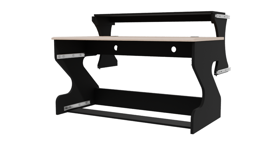 Contemporary Black and Wood Office Desk 3D Model - Professional 3D Model Render 12