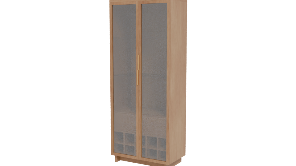Modern Glass Display Cabinet 3D - Professional 3D Model Render 12
