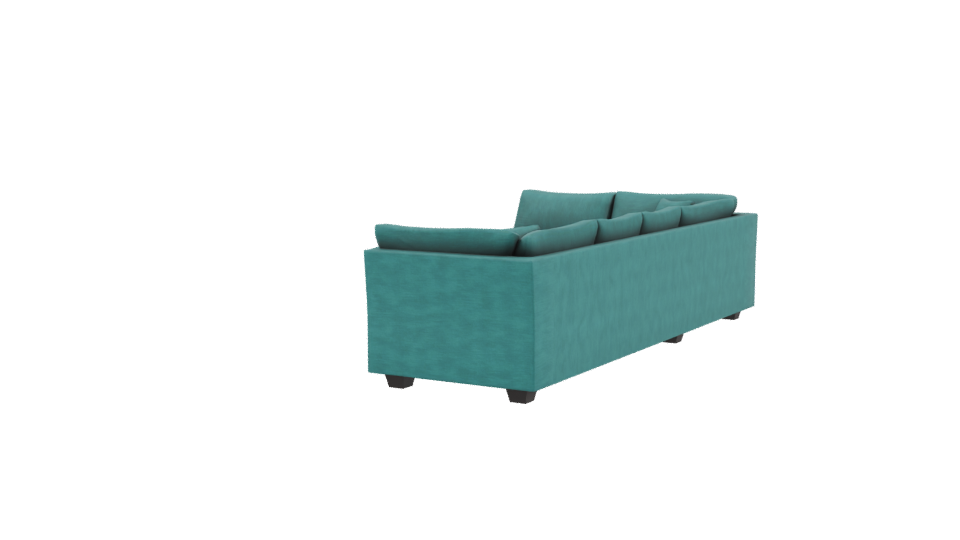 Luxe Teal Sectional Sofa 3D - Professional 3D Model Render 3
