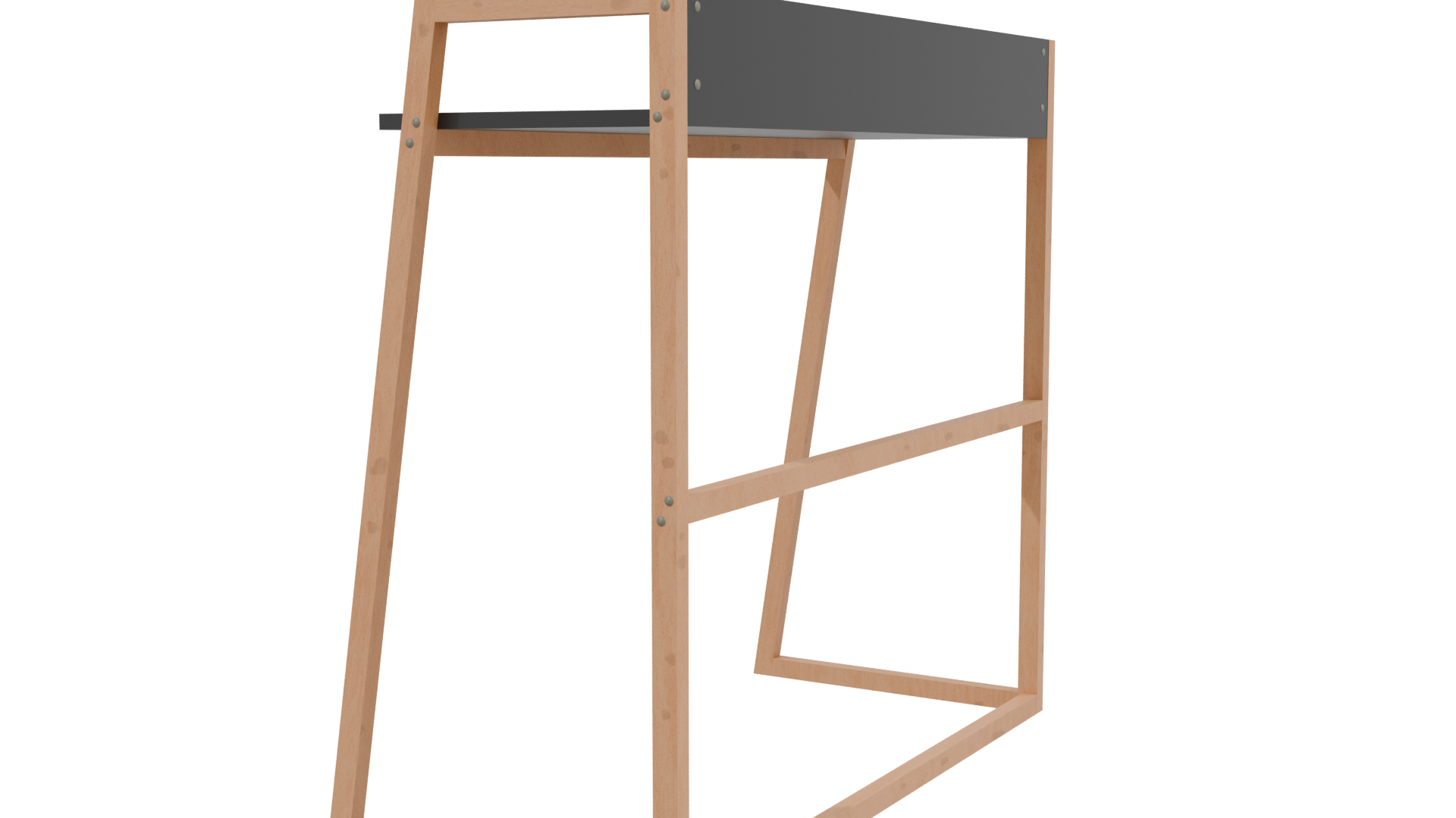 Minimalist Wooden Desk Model - Professional 3D Model Render 3