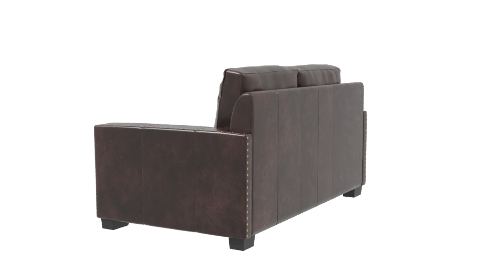 Elegant Brown Leather Sofa Model - Professional 3D Model Render 3