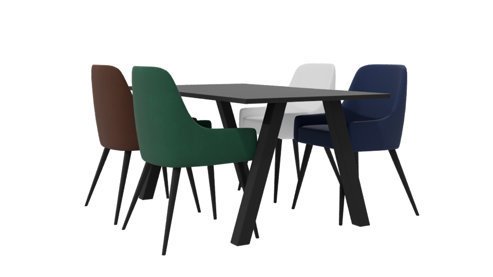 Stylish Modern Dining Table Set - Professional 3D Model Render 7