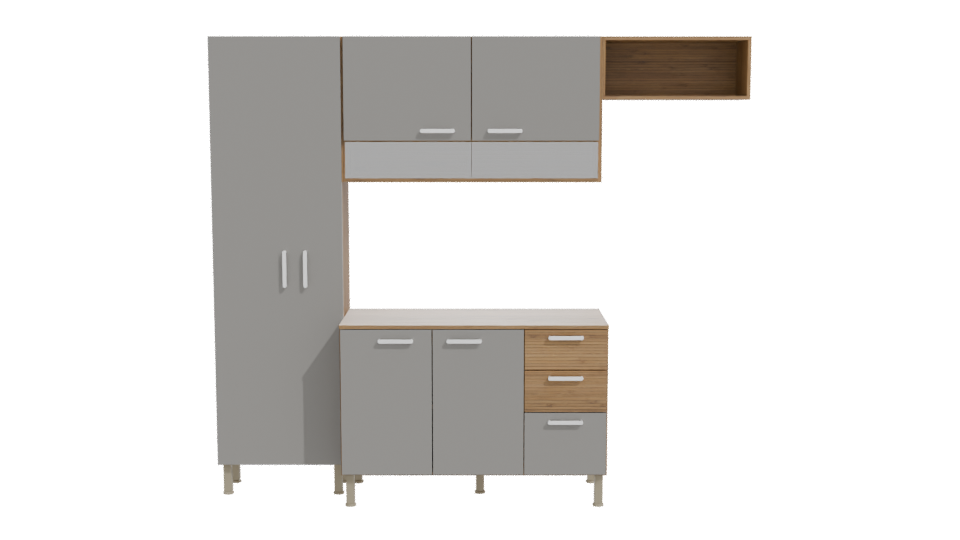 Stylish Modular Kitchen Cabinet 3D Model - Professional 3D Model Render 11