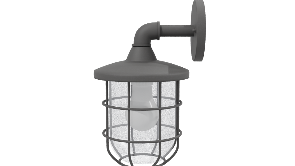 Industrial Outdoor Wall Light Fixture 3D Model - Professional 3D Model Render 2