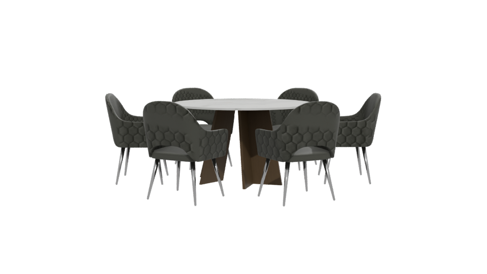 Stylish Modern Dining Set 3D Model - Professional 3D Model Render 12
