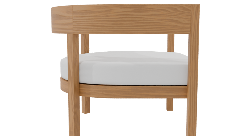 Stylish Wooden Armchair 3D - Professional 3D Model Render 8