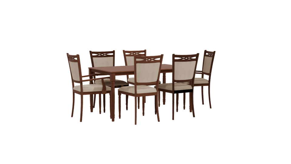 Elegant Wooden Dining Set 3D - Professional 3D Model Render 10