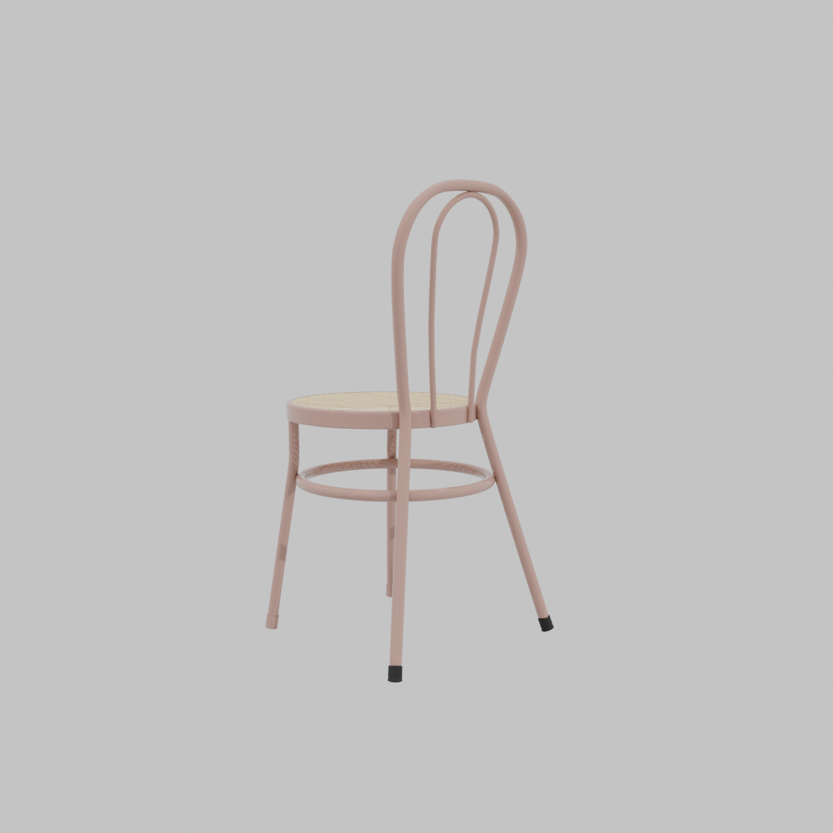 Silla metal natural - rosada