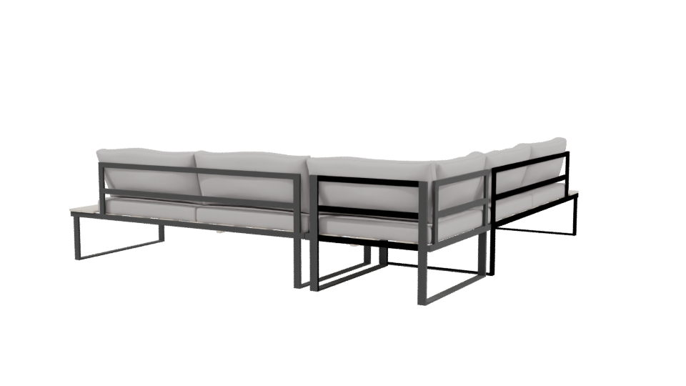 Contemporary Outdoor Seating Set 3D - Professional 3D Model Render 3