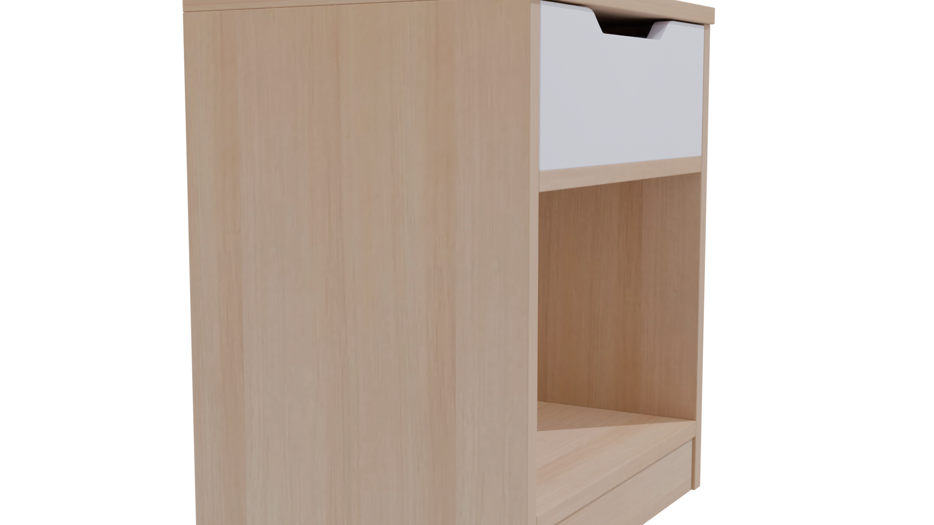 Minimalist Wooden Nightstand Model - Professional 3D Model Render 9