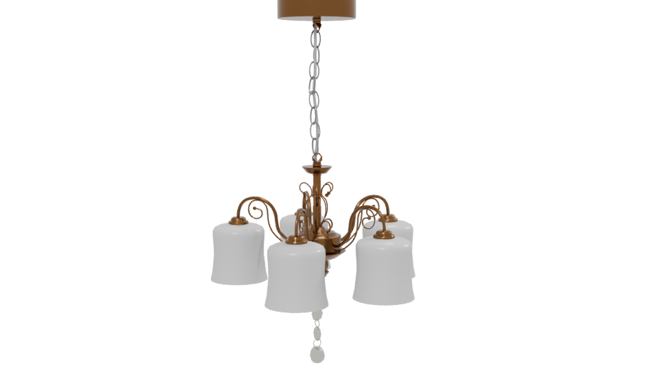 Elegant Vintage 5-Lamp Chandelier 3D - Professional 3D Model Render 13